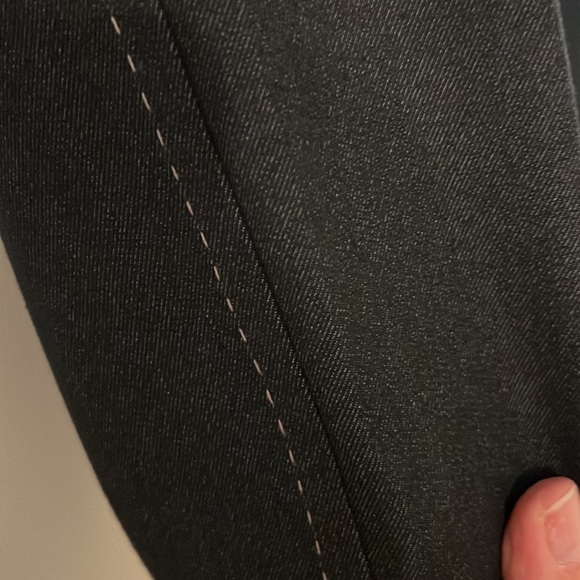 Ladies pants navy with tan stitching down side boot cut sz 10 vintage - Picture 2 of 2